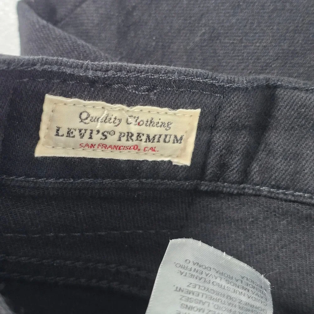 Levis Wedgie‎ Straight Jeans Womens 26 Black High Rise Button Fly Denim 5044